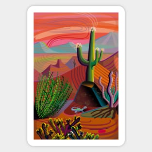 Gila River Desert Sunset Sticker